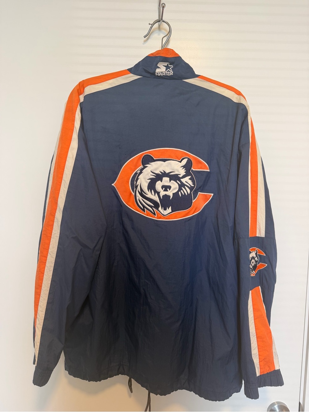 STARTER Navy, Orange & White Chicago Bears Windbreaker Jacket